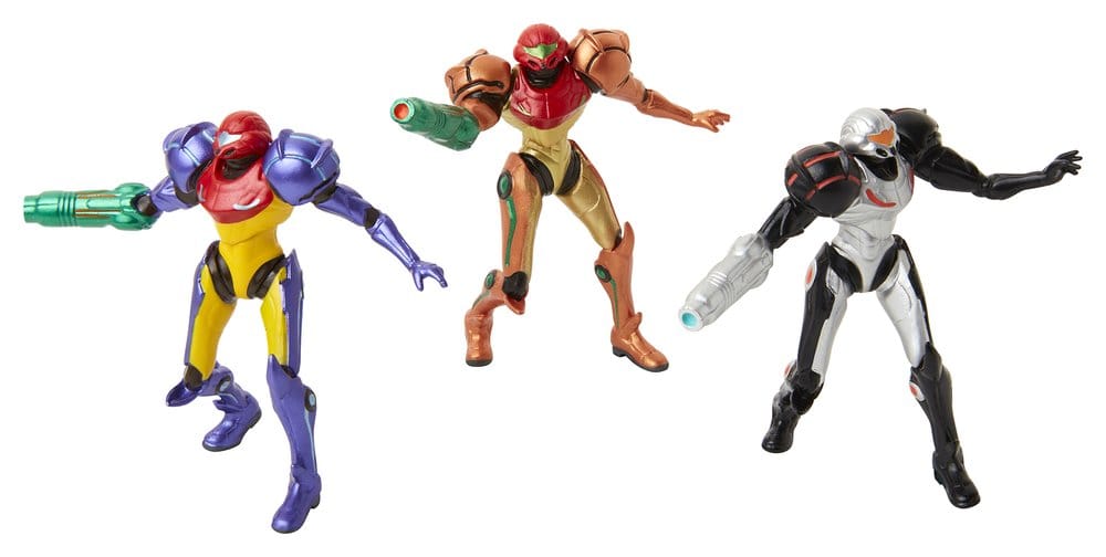 World of Nintendo Metroid Mini Figur 3-Pack Chozo Power Suits 6 cm Jakks Pacific