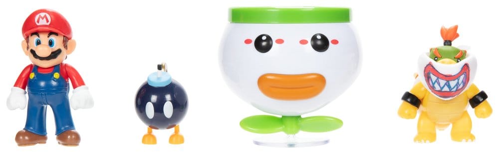 World of Nintendo Mini Figur 2-Pack Mario och Bowser Jr. Clown Bil 6 cm Jakks Pacific
