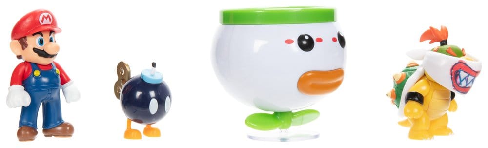 World of Nintendo Mini Figur 2-Pack Mario och Bowser Jr. Clown Bil 6 cm Jakks Pacific