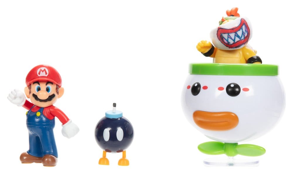 World of Nintendo Mini Figur 2-Pack Mario och Bowser Jr. Clown Bil 6 cm Jakks Pacific