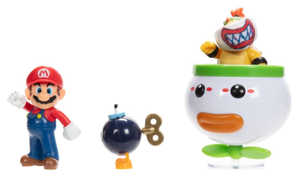 World of Nintendo Mini Figur 2-Pack Mario och Bowser Jr. Clown Bil 6 cm Jakks Pacific
