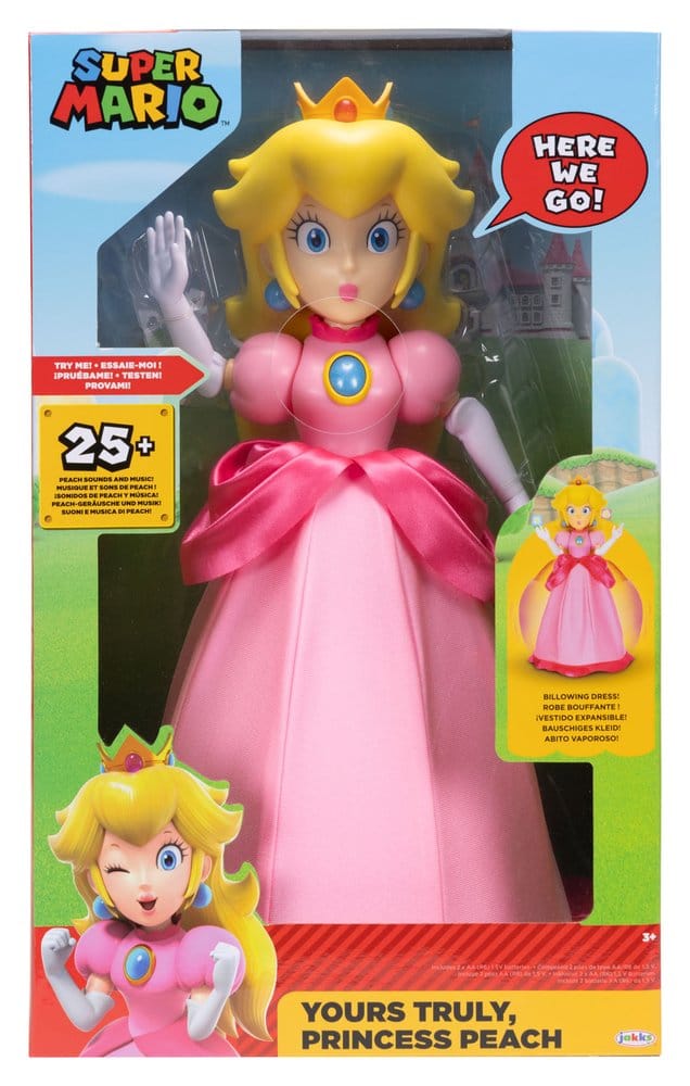 Världen av Nintendo Pratande Actionfigur Prinsessan Peach Yours Truly 36 cm Jakks Pacific
