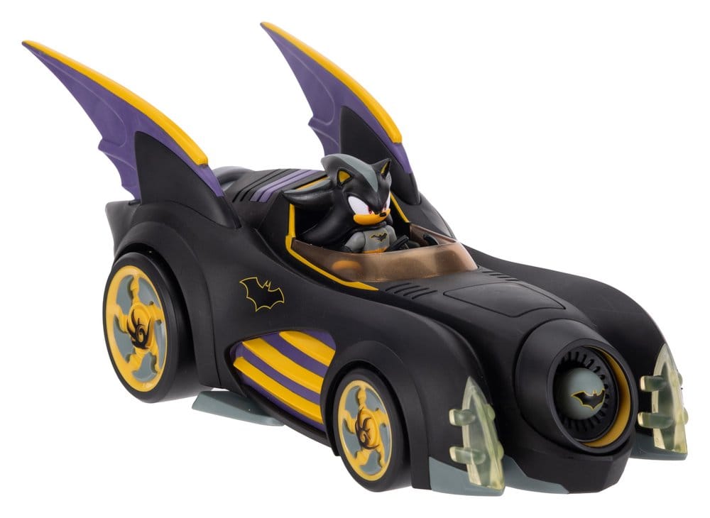 DC x Sonic - The Hedgehog Action Figur med Fordon Shadow Batman & Batmobile 6 cm Jakks Pacific
