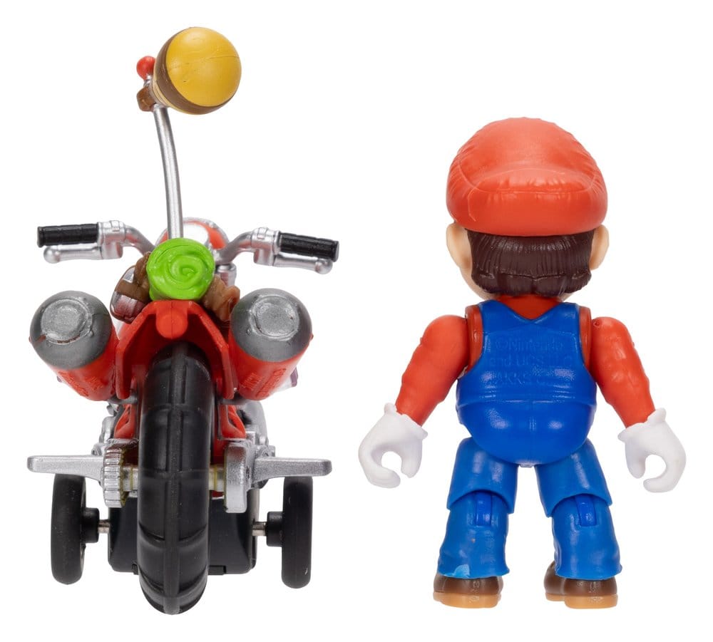 Super Mario Galaxy Movie Action Figure with Pullback Motorcycle Mario 6 cm