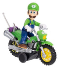 Super Mario Galaxy Movie Action Figure with Pullback Motorcycle Luigi 6 cm