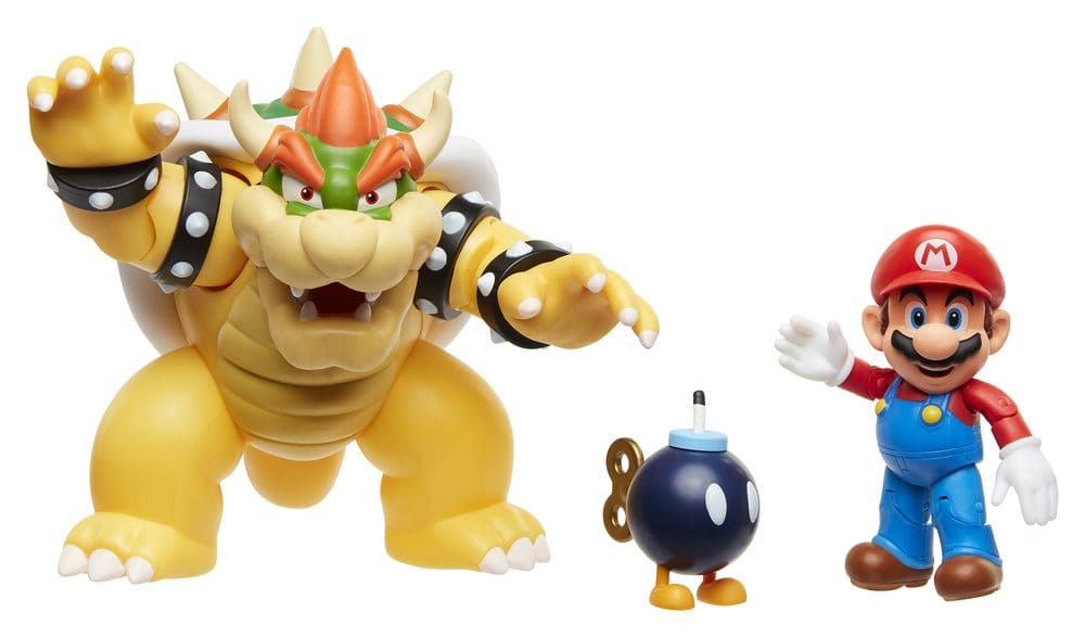 World of Nintendo Action Figur 3-Pack Mario vs. Bowser Lava Battle Jakks Pacific