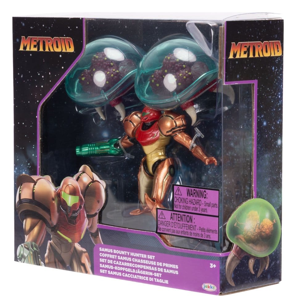 World of Nintendo Metroid Mini Figur 3-Pack Samus Bounty Hunter 6 cm Jakks Pacific