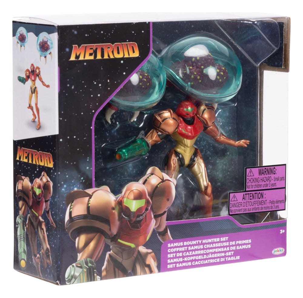 World of Nintendo Metroid Mini Figur 3-Pack Samus Bounty Hunter 6 cm Jakks Pacific