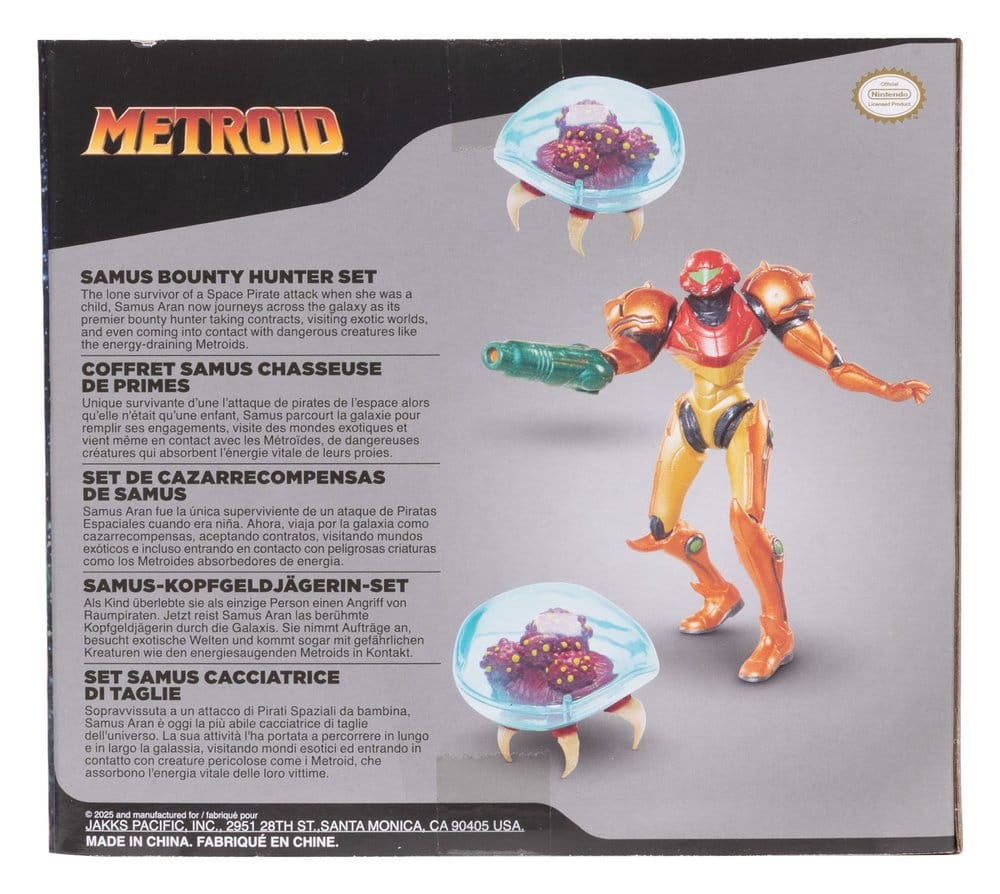 World of Nintendo Metroid Mini Figur 3-Pack Samus Bounty Hunter 6 cm Jakks Pacific