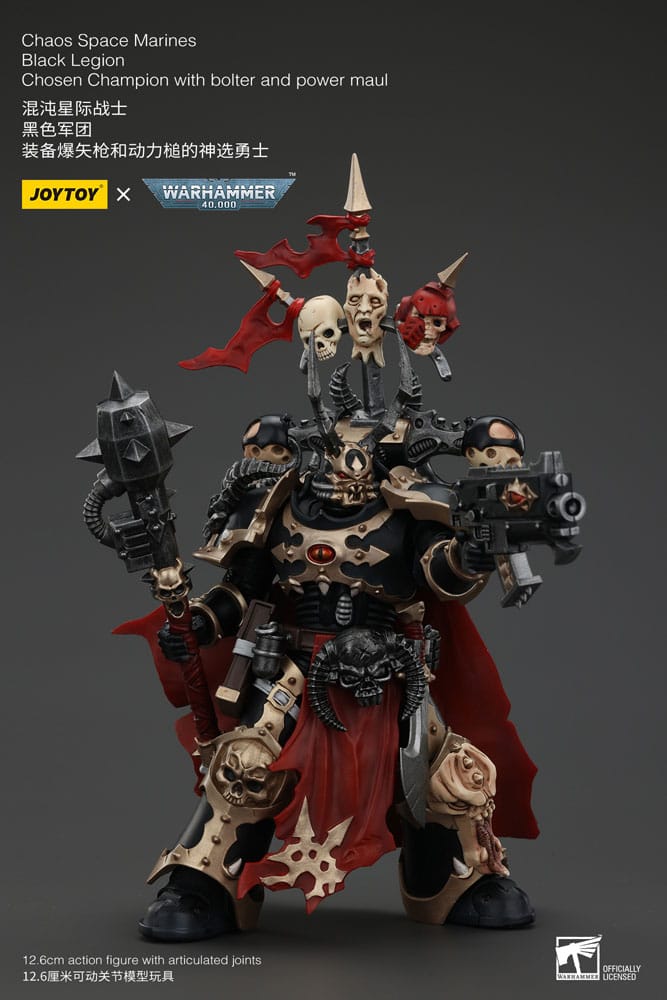 Warhammer 40k Actionfigur Chaos Space Marines Black Legion Chosen Champion Joy Toy (CN)