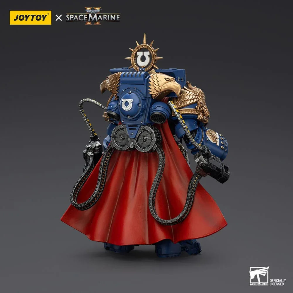 Warhammer 40k Action Figur Ultramarines Marneus Calgar Chapter Master med MKX Gravis Armour och Gauntlets of Ultramar 20 cm Joy Toy (CN)