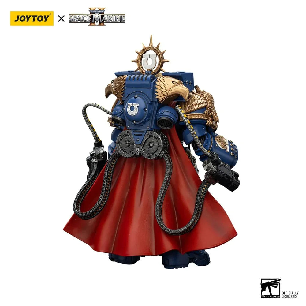 Warhammer 40k Action Figur Ultramarines Marneus Calgar Chapter Master med MKX Gravis Armour och Gauntlets of Ultramar 20 cm Joy Toy (CN)
