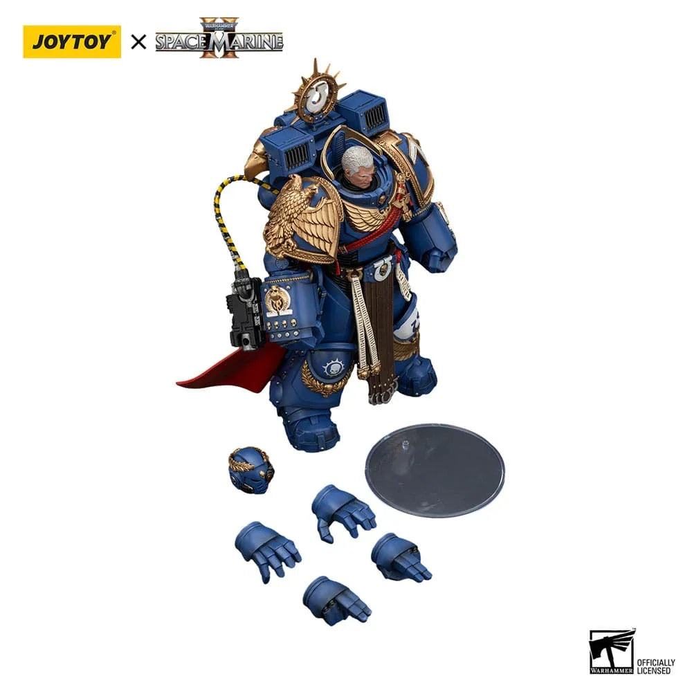 Warhammer 40k Action Figur Ultramarines Marneus Calgar Chapter Master med MKX Gravis Armour och Gauntlets of Ultramar 20 cm Joy Toy (CN)