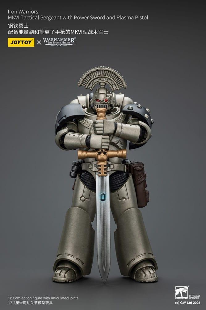 Warhammer The Horus Heresy Action Figur 1/18 Iron Warriors MKVI Tactical Sergeant med Power Sword och Plasma Pistol 12 cm Joy Toy (CN)