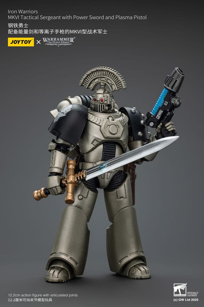 Warhammer The Horus Heresy Action Figur 1/18 Iron Warriors MKVI Tactical Sergeant med Power Sword och Plasma Pistol 12 cm Joy Toy (CN)