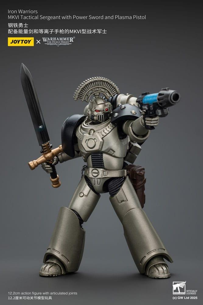 Warhammer The Horus Heresy Action Figur 1/18 Iron Warriors MKVI Tactical Sergeant med Power Sword och Plasma Pistol 12 cm Joy Toy (CN)