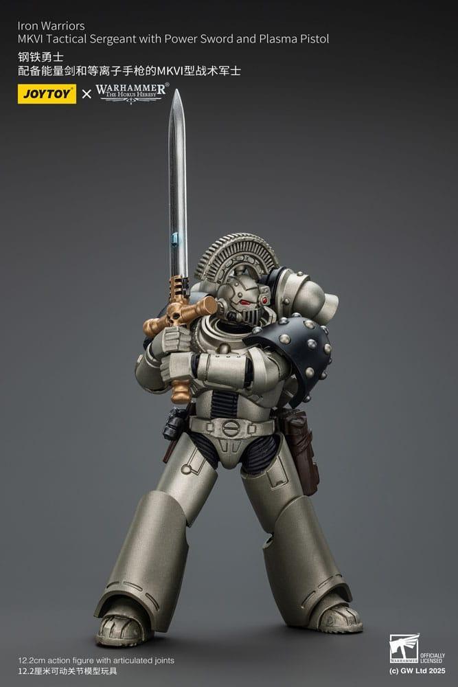 Warhammer The Horus Heresy Action Figur 1/18 Iron Warriors MKVI Tactical Sergeant med Power Sword och Plasma Pistol 12 cm Joy Toy (CN)
