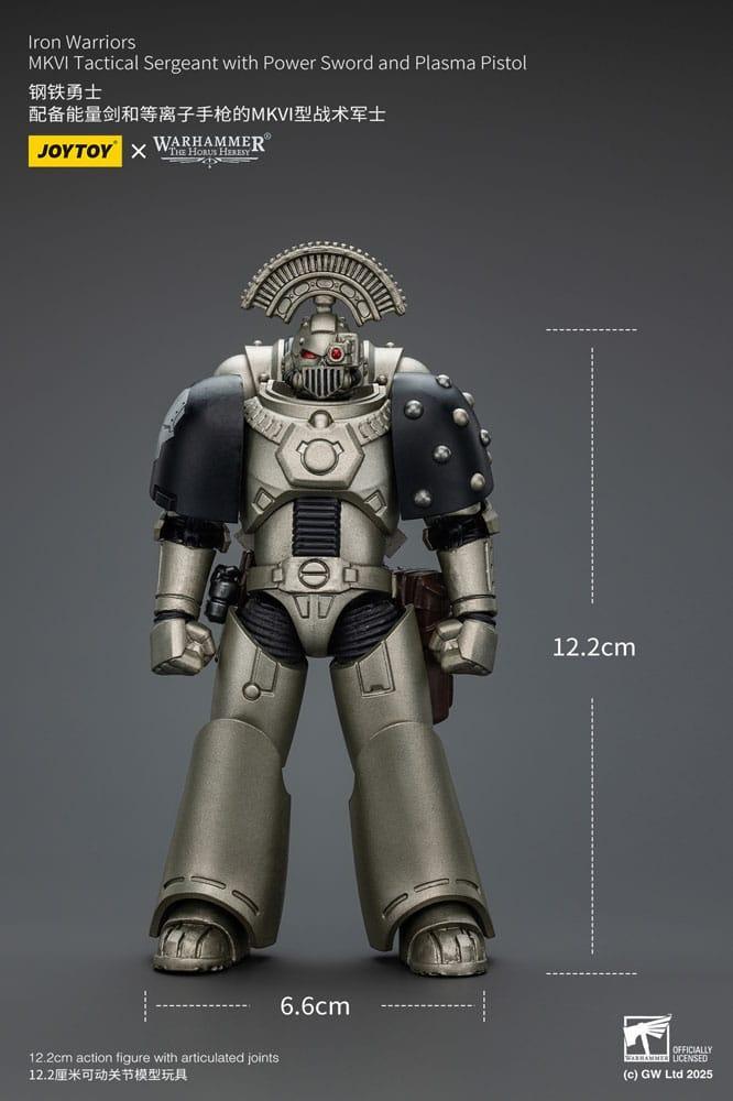 Warhammer The Horus Heresy Action Figur 1/18 Iron Warriors MKVI Tactical Sergeant med Power Sword och Plasma Pistol 12 cm Joy Toy (CN)