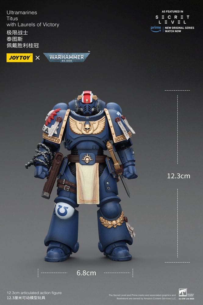 Warhammer 40,000 Action Figur Ultramarines Titus med Segerkransar 13 cm Joy Toy (CN)