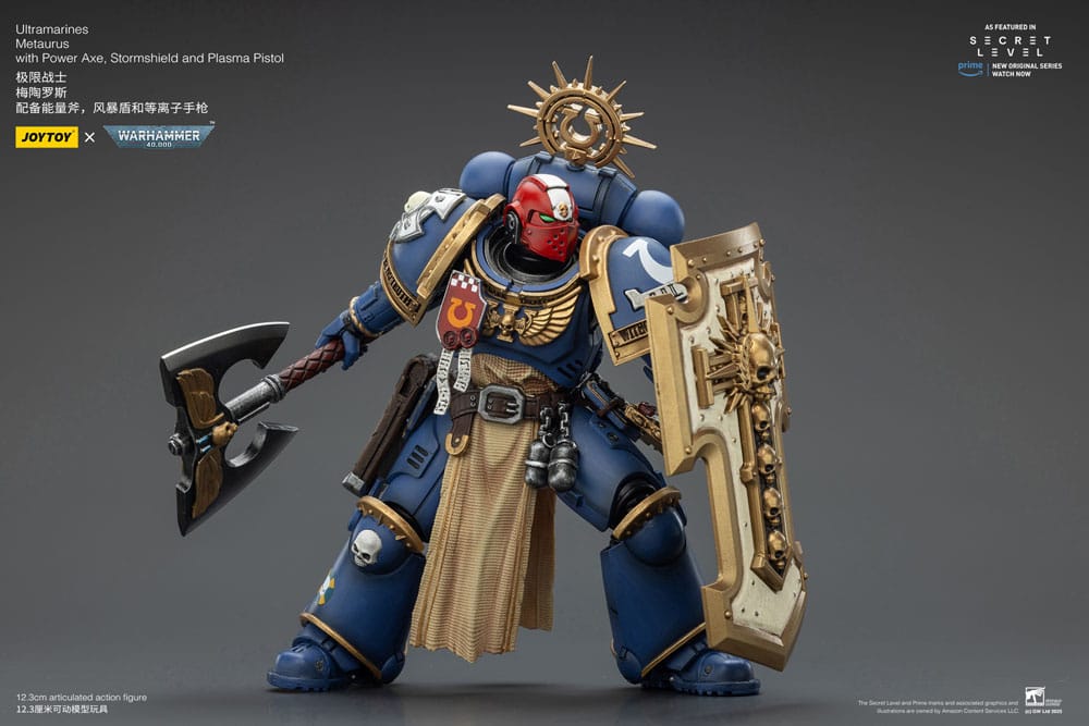 Warhammer 40 000 Actionfigur Ultramarines Metaurus med Power Axe, Stormshield och Plasma Pistol 13 cm Joy Toy (CN)