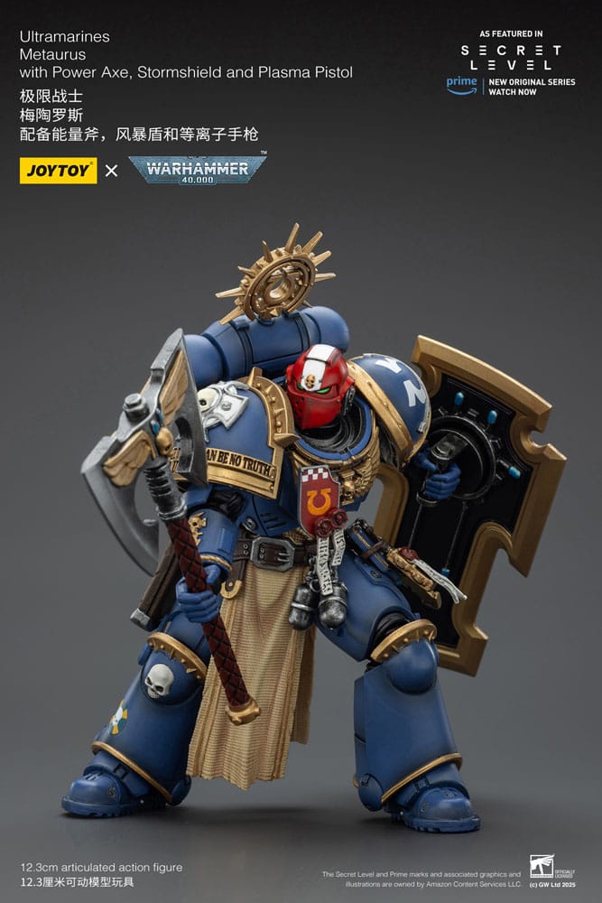 Warhammer 40 000 Actionfigur Ultramarines Metaurus med Power Axe, Stormshield och Plasma Pistol 13 cm Joy Toy (CN)