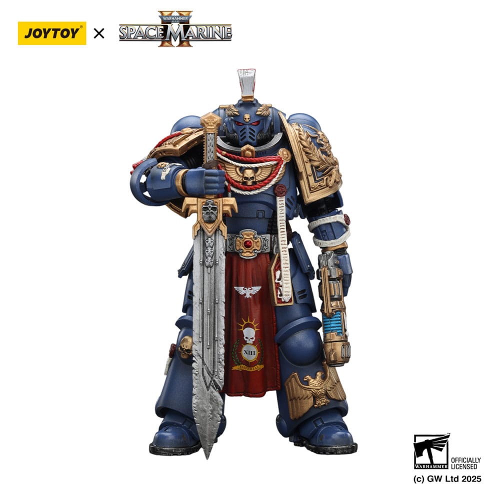 Warhammer 40,000: Space Marine 2 Action Figur Ultramarines Relic Primus Armour med Plasma Pistol och Combat Blade 13 cm Joy Toy (CN)