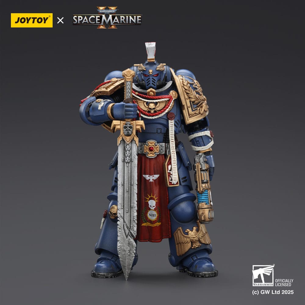 Warhammer 40,000: Space Marine 2 Action Figur Ultramarines Relic Primus Armour med Plasma Pistol och Combat Blade 13 cm Joy Toy (CN)