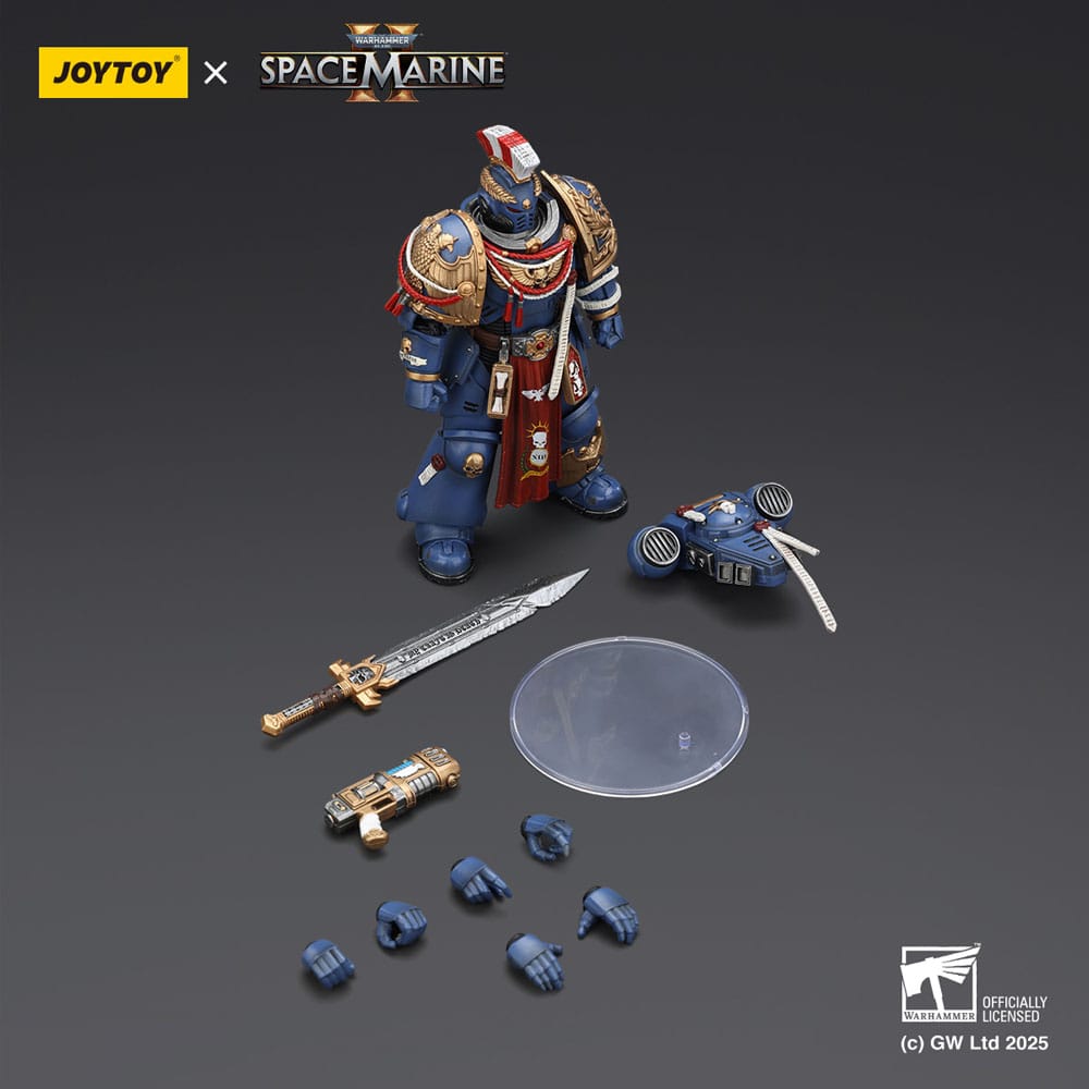 Warhammer 40,000: Space Marine 2 Action Figur Ultramarines Relic Primus Armour med Plasma Pistol och Combat Blade 13 cm Joy Toy (CN)