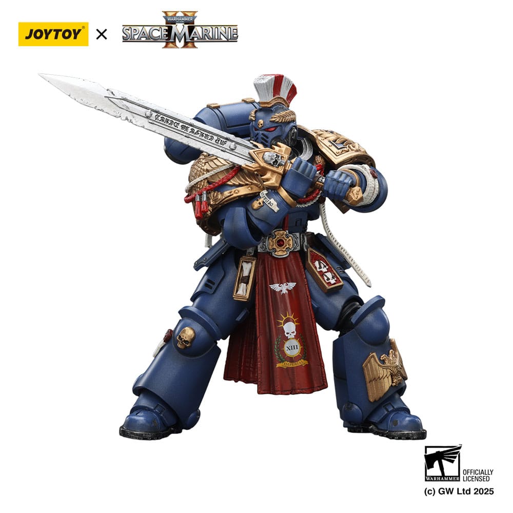 Warhammer 40,000: Space Marine 2 Action Figur Ultramarines Relic Primus Armour med Plasma Pistol och Combat Blade 13 cm Joy Toy (CN)