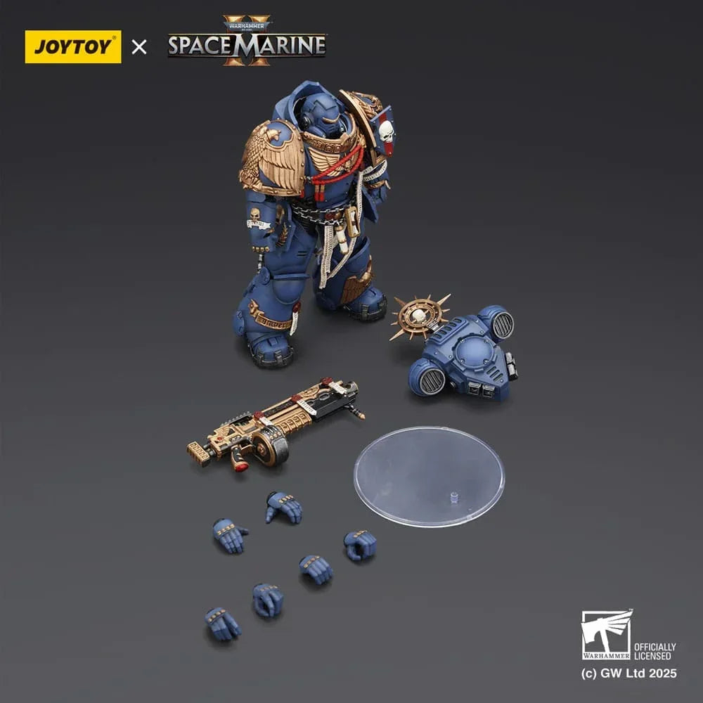Warhammer 40,000: Space Marine 2 Action Figur Ultramarines Heavy Relic Primus Armor med Heavy Relic Bolt Rifle 13 cm Joy Toy (CN)