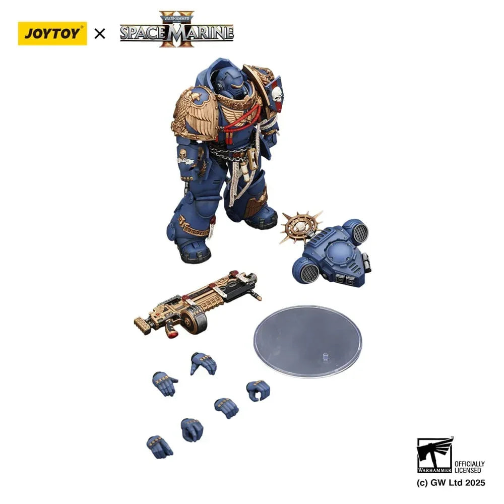 Warhammer 40,000: Space Marine 2 Action Figur Ultramarines Heavy Relic Primus Armor med Heavy Relic Bolt Rifle 13 cm Joy Toy (CN)