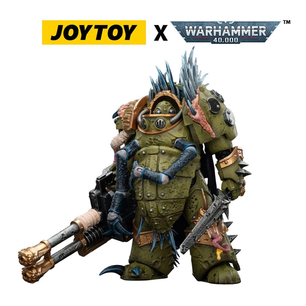 Warhammer 40,000 Action Figur Death Guard Blightlord Terminator 1 med Reaper Autocannon och Bubotic Blades 14 cm Joy Toy (CN)