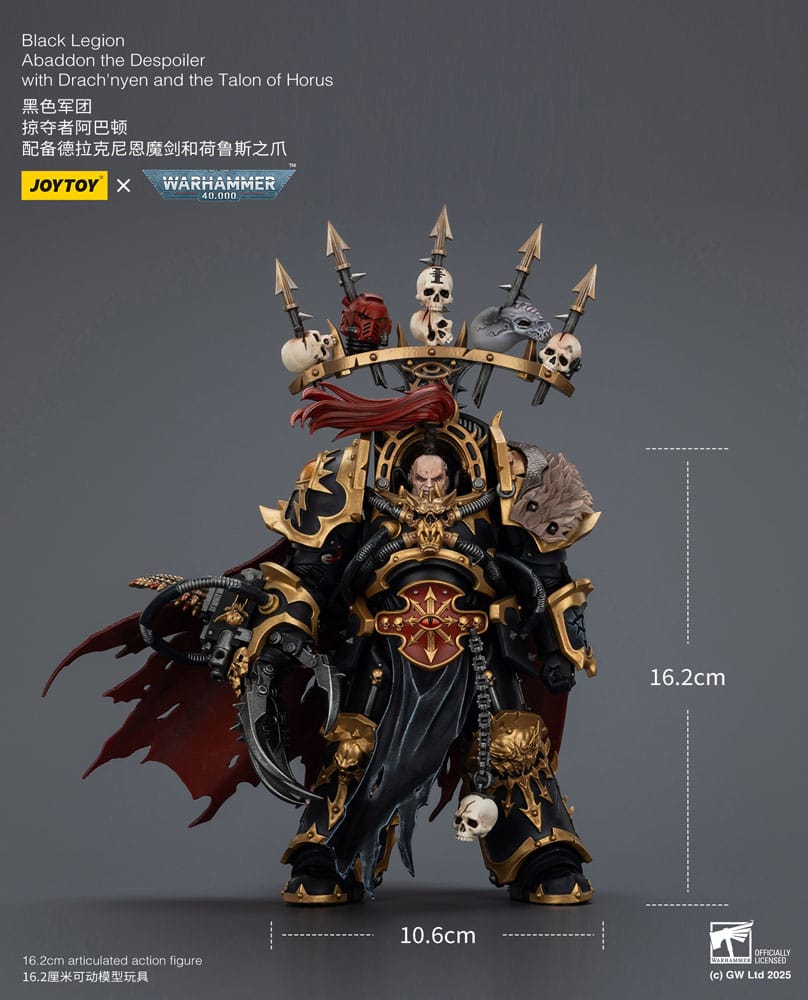 Warhammer 40,000 Action Figur  Black Legion Abaddon the Despoiler with Drach'nyen and the Talo 16 cm