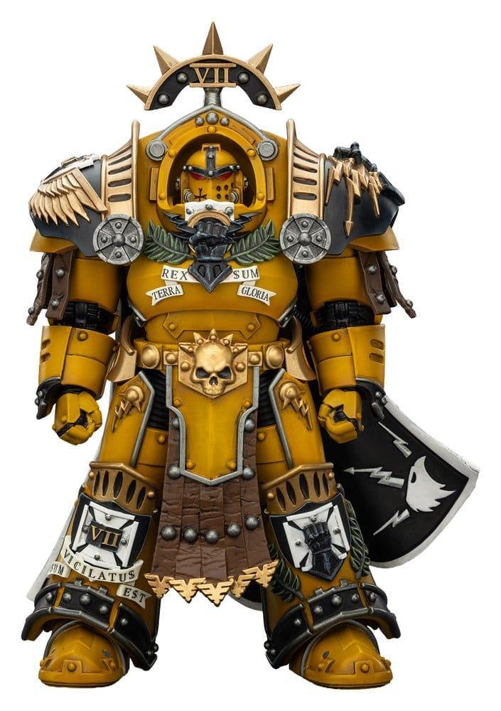 Warhammer Imperial Fists Action Figur Legion Praetor i Tartaros Terminator Rustning med Kraftsvärd och Vigil Stormsköld 14 cm Joy Toy (CN)