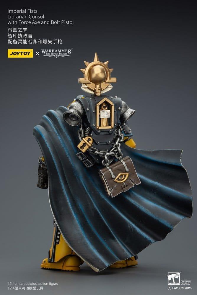 Warhammer Imperial Fists Action Figur Librarian Consul med Kraftyxa och Boltpistol 12 cm Joy Toy (CN)