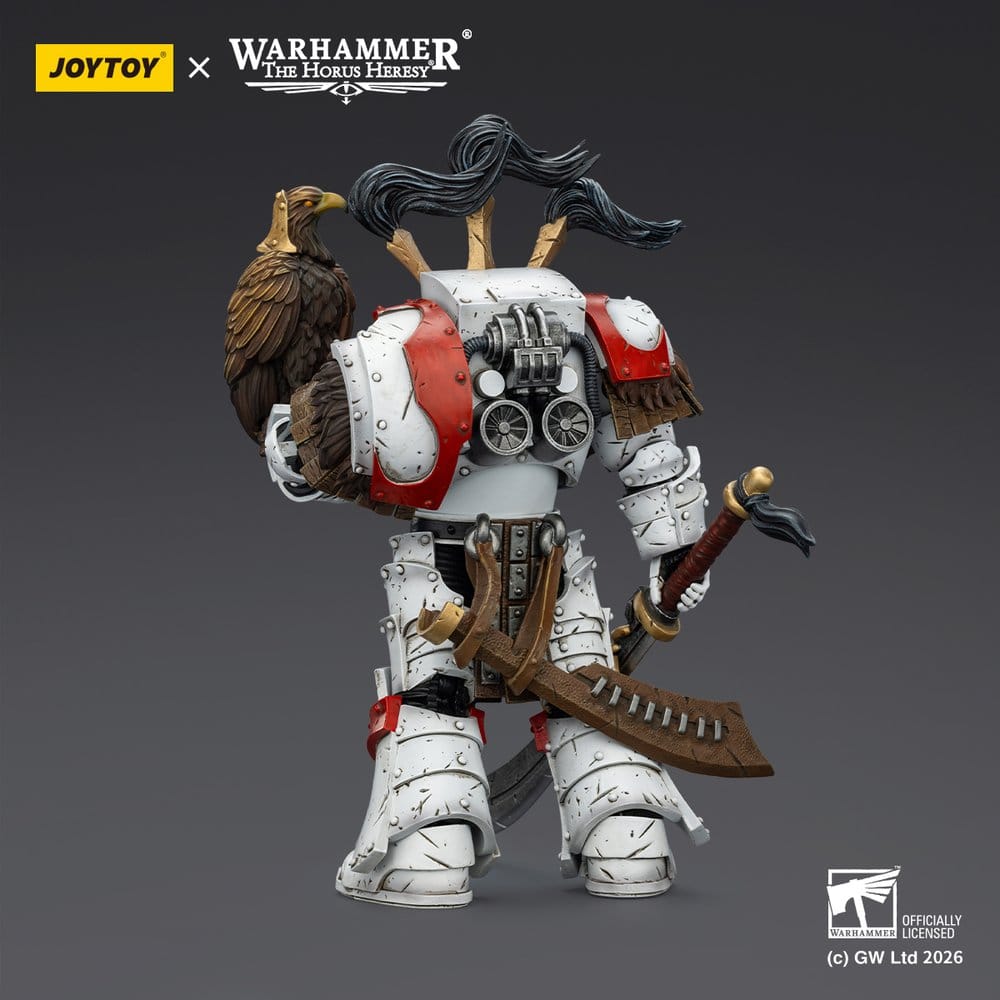 Warhammer 40,000 Action Figure White Scars Legion Praetor in Cataphractii Terminator Armour with Cyber Hawk Chogorian Broadsword and Combi-melta 14 cm