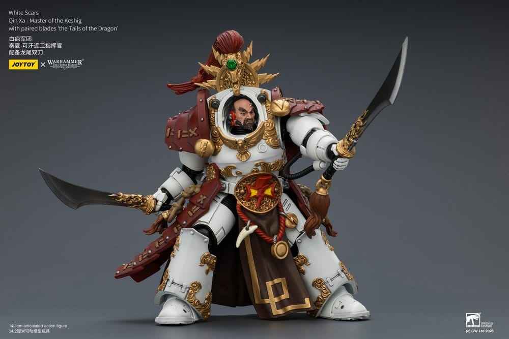 Warhammer The Horus Heresy Actionfigur White Scars Qin Xa - Mästarens Keshig 14 cm