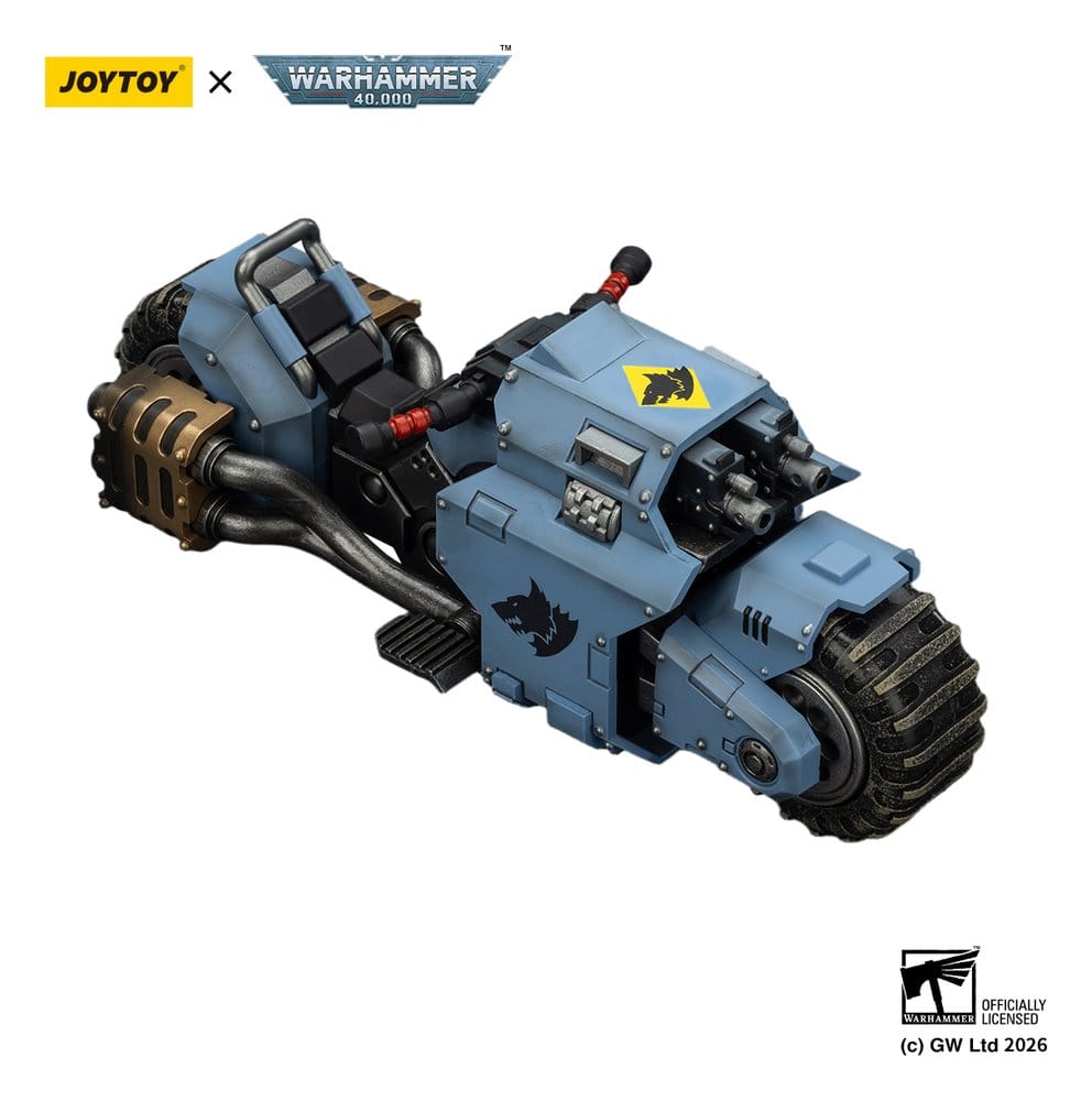 Warhammer 40,000 Raider-mönster Combat Bike Space Wolves med tvillingkopplade boltgevär 22 cm