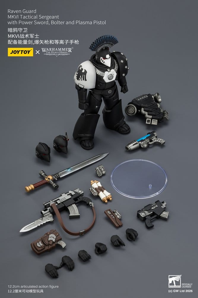 Warhammer 40,000 Actionfigur Raven Guard MkVI Taktisk Sergent 12 cm