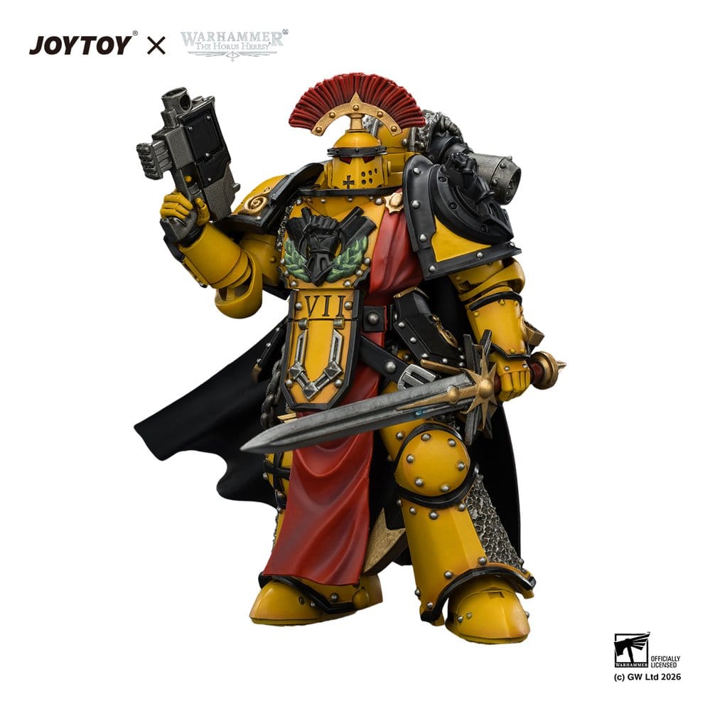 Warhammer Actionfigur Imperial Fists Legion Praetor i Mk III Rustning 13 cm