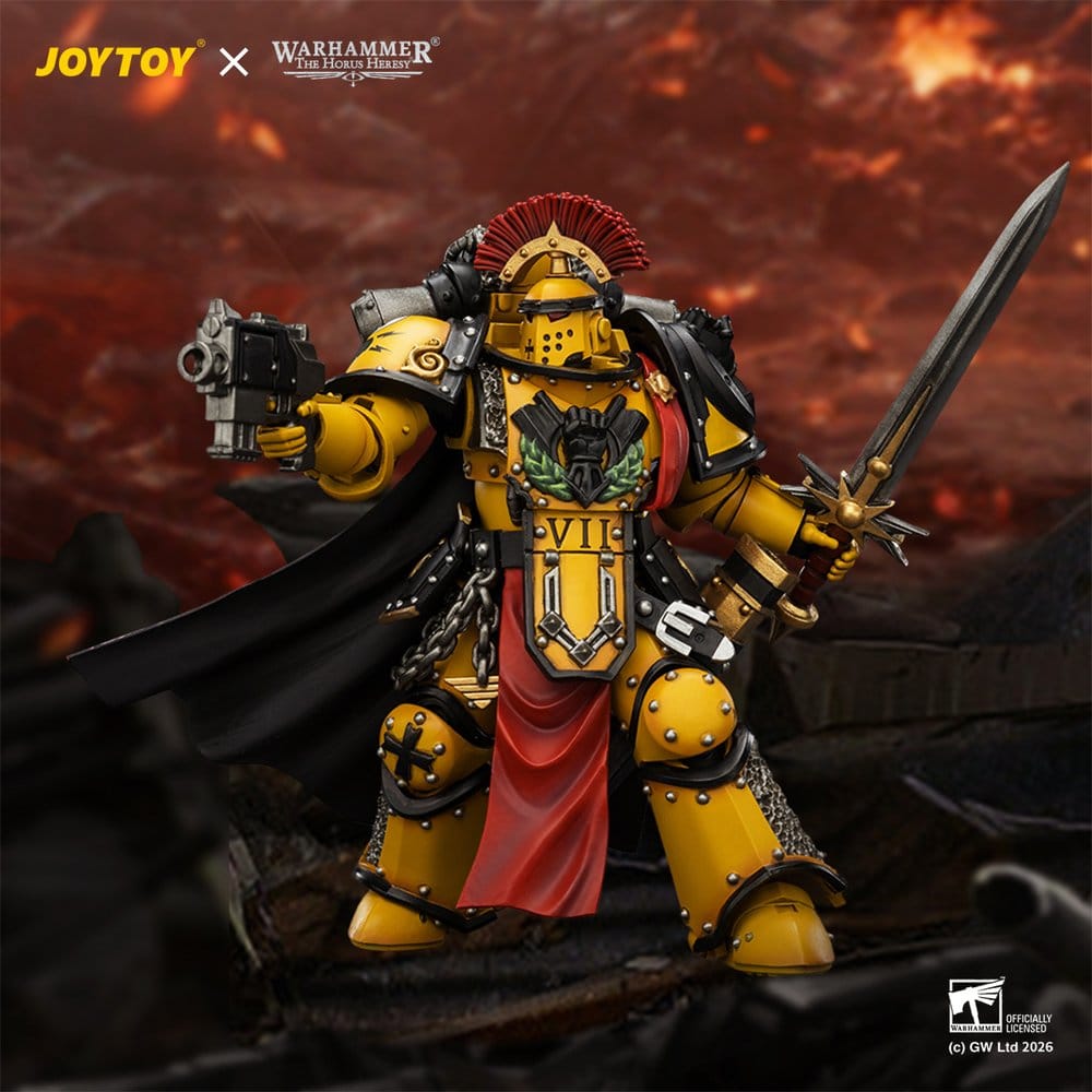 Warhammer Actionfigur Imperial Fists Legion Praetor i Mk III Rustning 13 cm