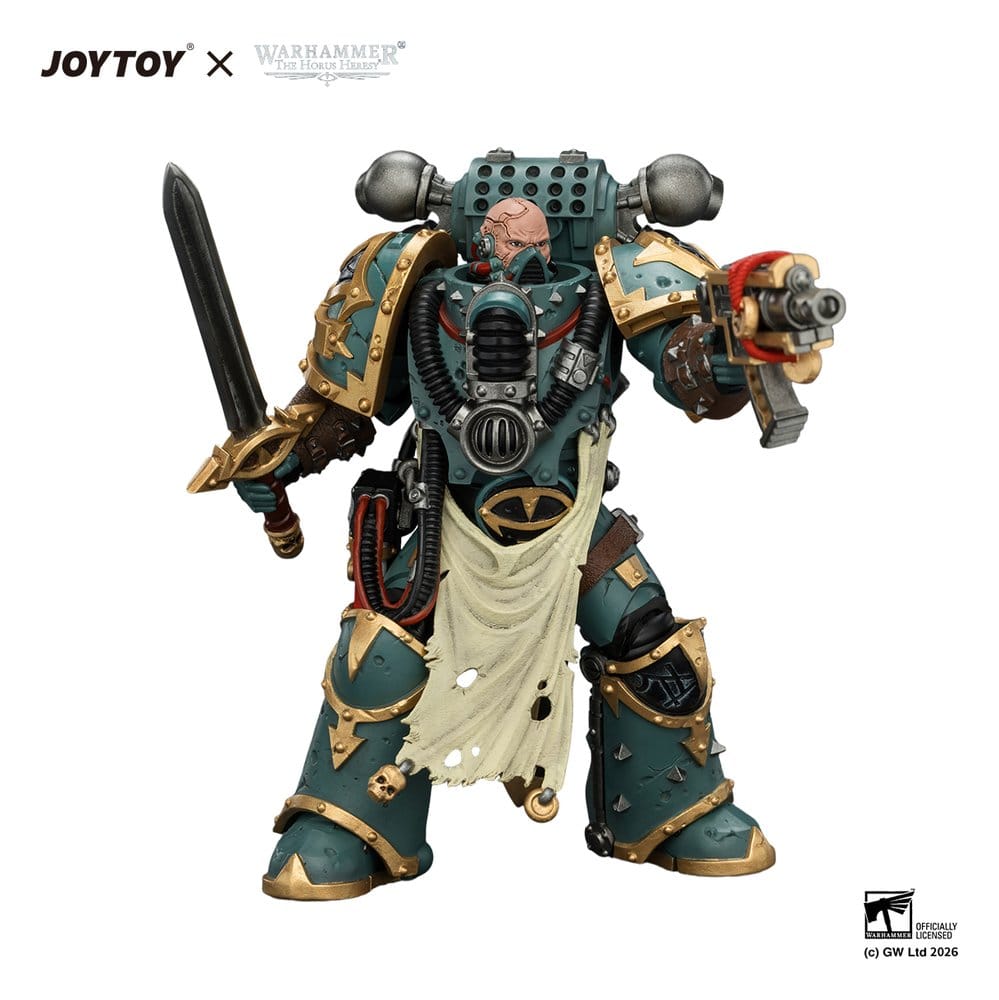 Warhammer Actionfigur Sons of Horus Maloghurst den Förvridne, Warmasterns Adjutant 13 cm