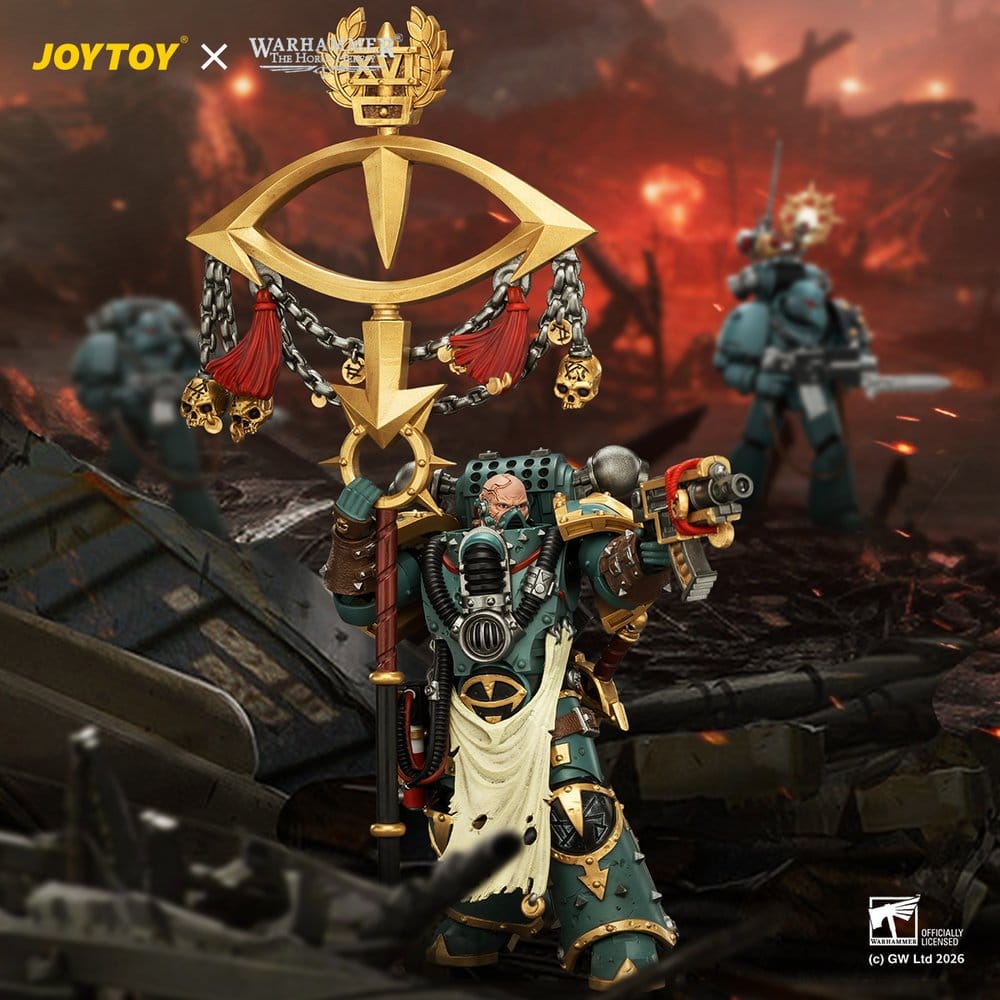 Warhammer Actionfigur Sons of Horus Maloghurst den Förvridne, Warmasterns Adjutant 13 cm