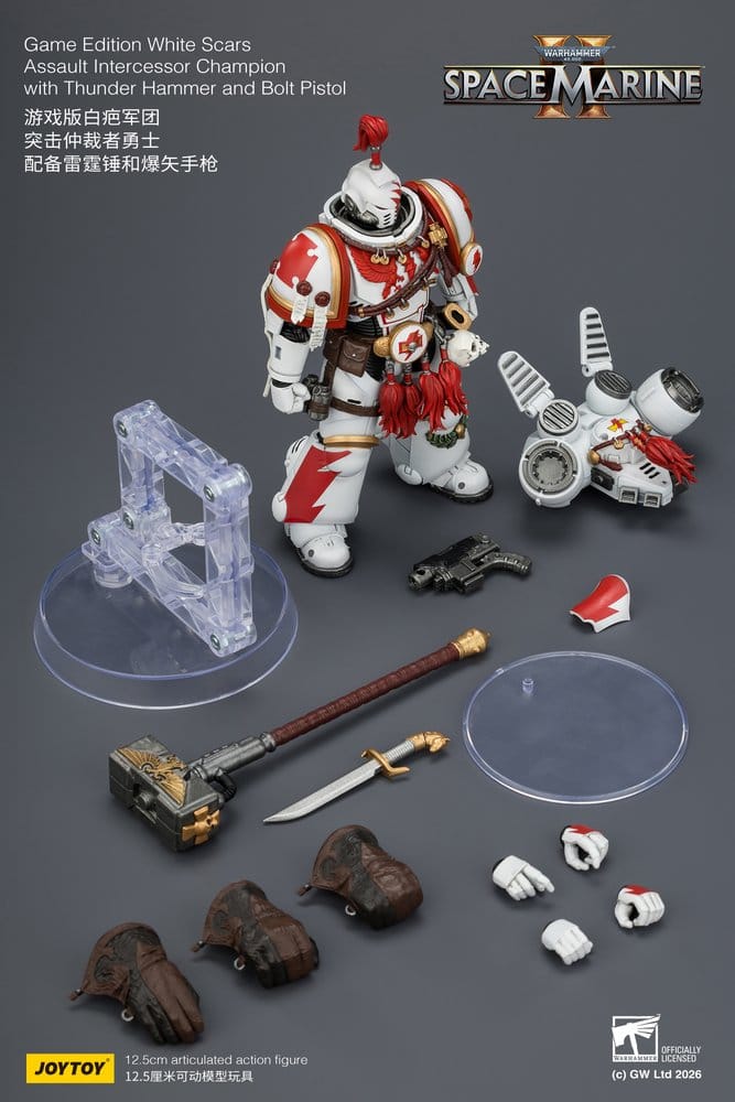 Warhammer Actionfigur Spelledition White Scars Assault Intercessor Champion 13 cm