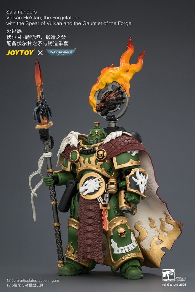 Warhammer Actionfigur Salamanders Vulkan He'stan, Eldsmidesfader 13 cm