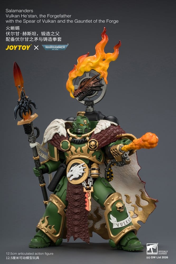 Warhammer Actionfigur Salamanders Vulkan He'stan, Eldsmidesfader 13 cm