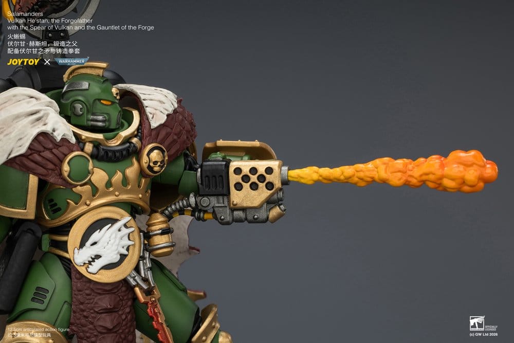 Warhammer Actionfigur Salamanders Vulkan He'stan, Eldsmidesfader 13 cm