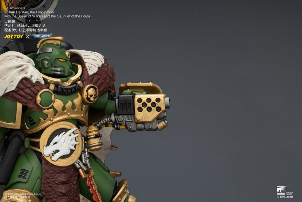 Warhammer Actionfigur Salamanders Vulkan He'stan, Eldsmidesfader 13 cm