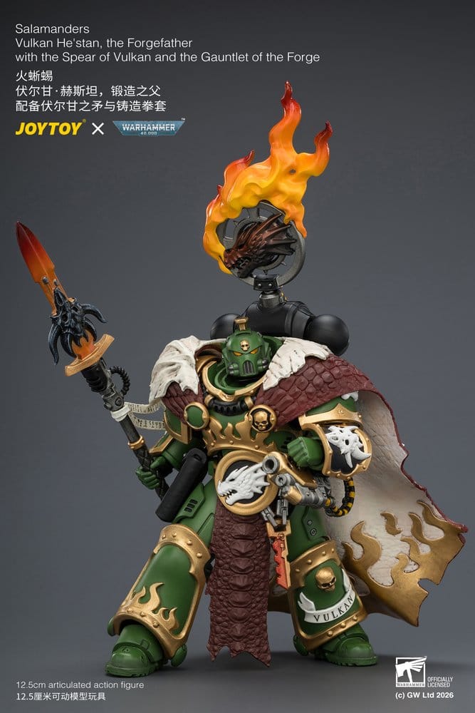 Warhammer Actionfigur Salamanders Vulkan He'stan, Eldsmidesfader 13 cm