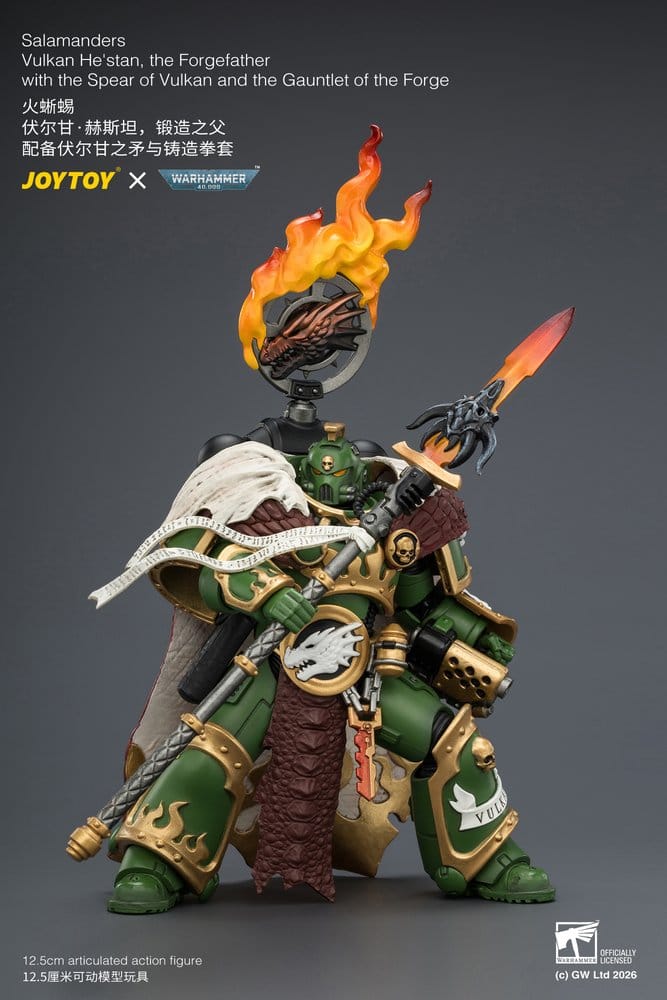 Warhammer Actionfigur Salamanders Vulkan He'stan, Eldsmidesfader 13 cm